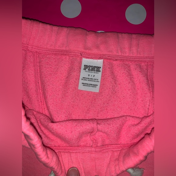 VS PINK SIZE SMALL OG BOYFRIEND STYLE SWEATPANTS. Hot Barbie Pink w/Marl Grey. - Picture 5 of 10